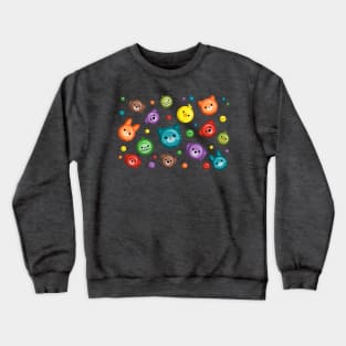 Cute Animal Rainbow Buttons Crewneck Sweatshirt